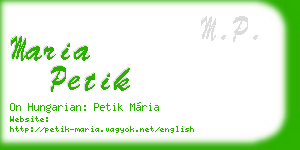 maria petik business card